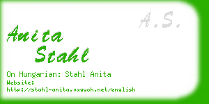 anita stahl business card